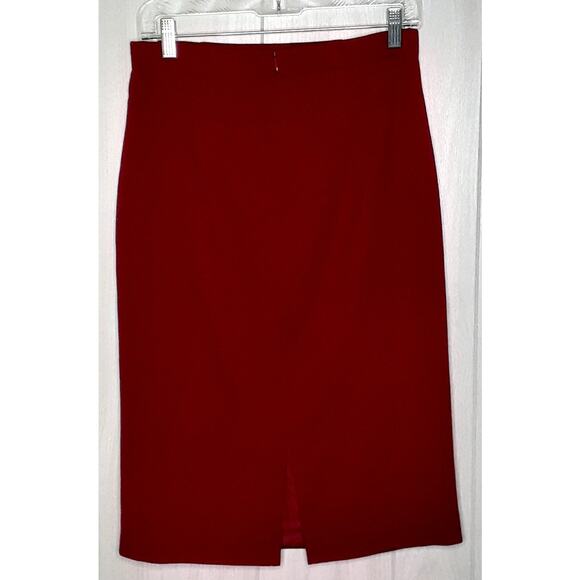 Vintage Catherina Hepfer Red Wool Midi Pencil Skirt Size D36 F 38 GB 10 - Picture 3 of 6